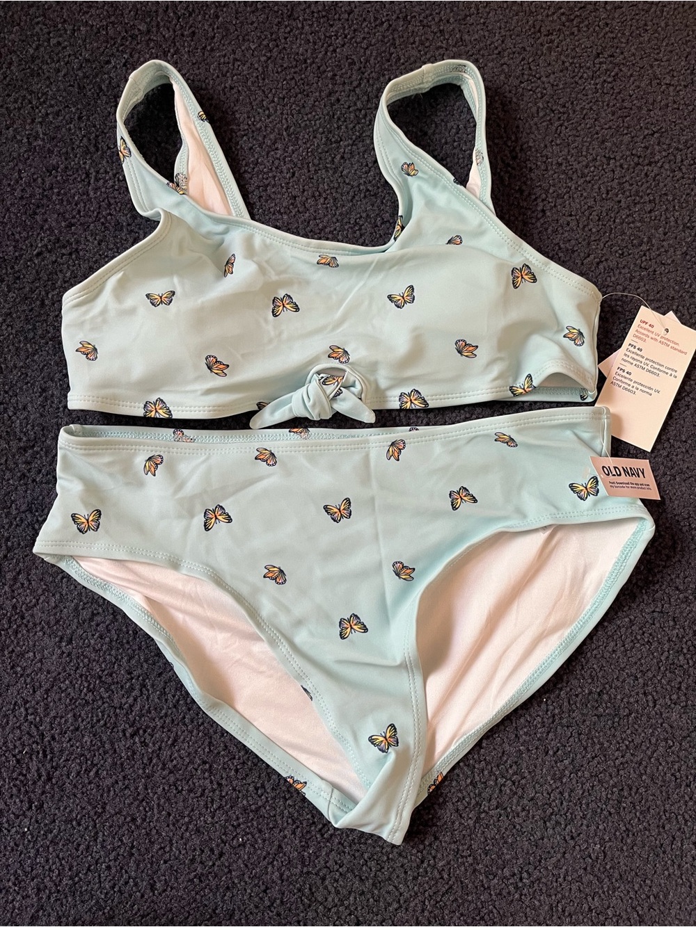 Old Navy Light Mint Butterfly Two-Piece Swim Set